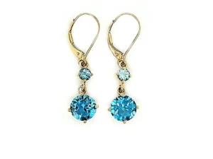LayaSkye Jewelry 14K Swiss Blue Topaz Pop Earrings
