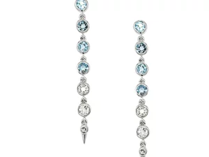 LayaSkye Jewelry Spike Earrings in Swiss Blue Topaz and White Topaz