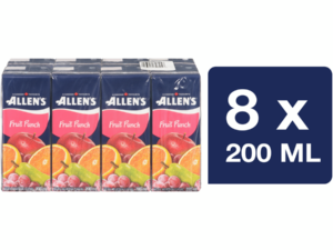 Allen’s Fruit Punch Cocktail juicebox, 8 pack 200ml