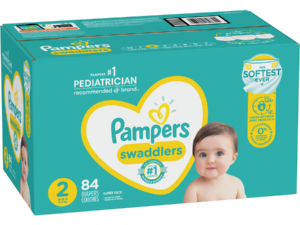 Pampers Swaddlers Diapers Size 2, 84 Diapers