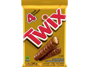 Twix Caramel Cookie Chocolate Candy Bar, 4 Full Size Bars 200g